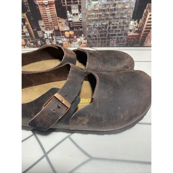 Birkenstock London Leather Clogs Slides Men's Eur 39 US 8 Made in Germany - Picture 2 of 10